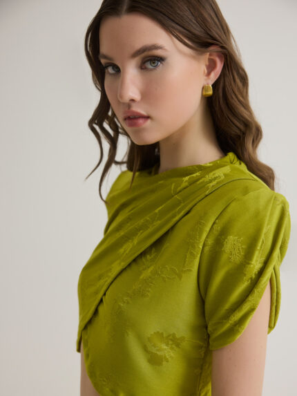 Λάιμ τοπ με βάτες PANSY | Lime | Κοντινή λήψη